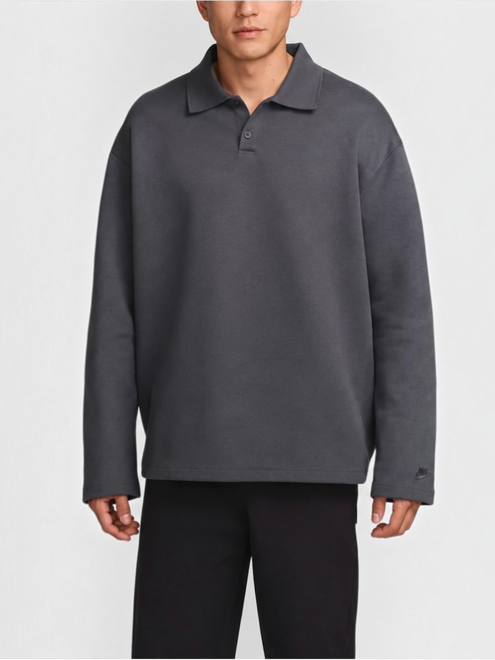 NWT$130 Nike Tech Fleece Reimagined Polo Oversized Men's Large Anthracite Gray